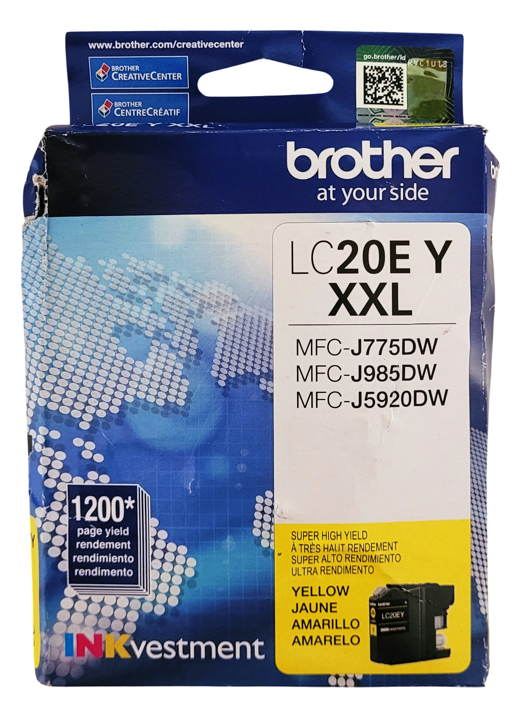Brother LC20E Y XXL Yellow Ink Cartridge With Deformed Box Exp: 05-2028