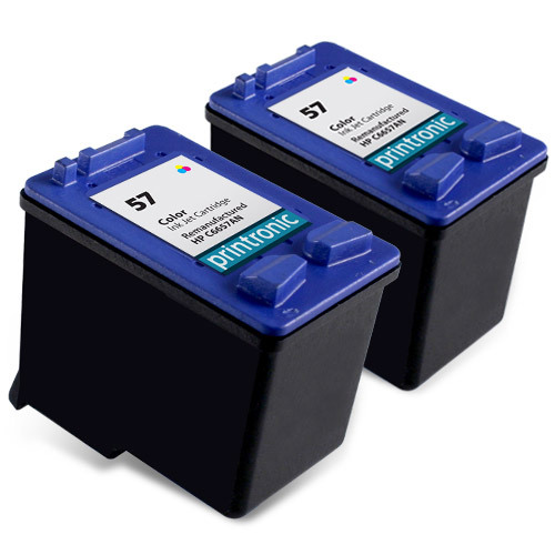 2pk Printronic For Hp 57 C6657AN Color Ink Cartridge