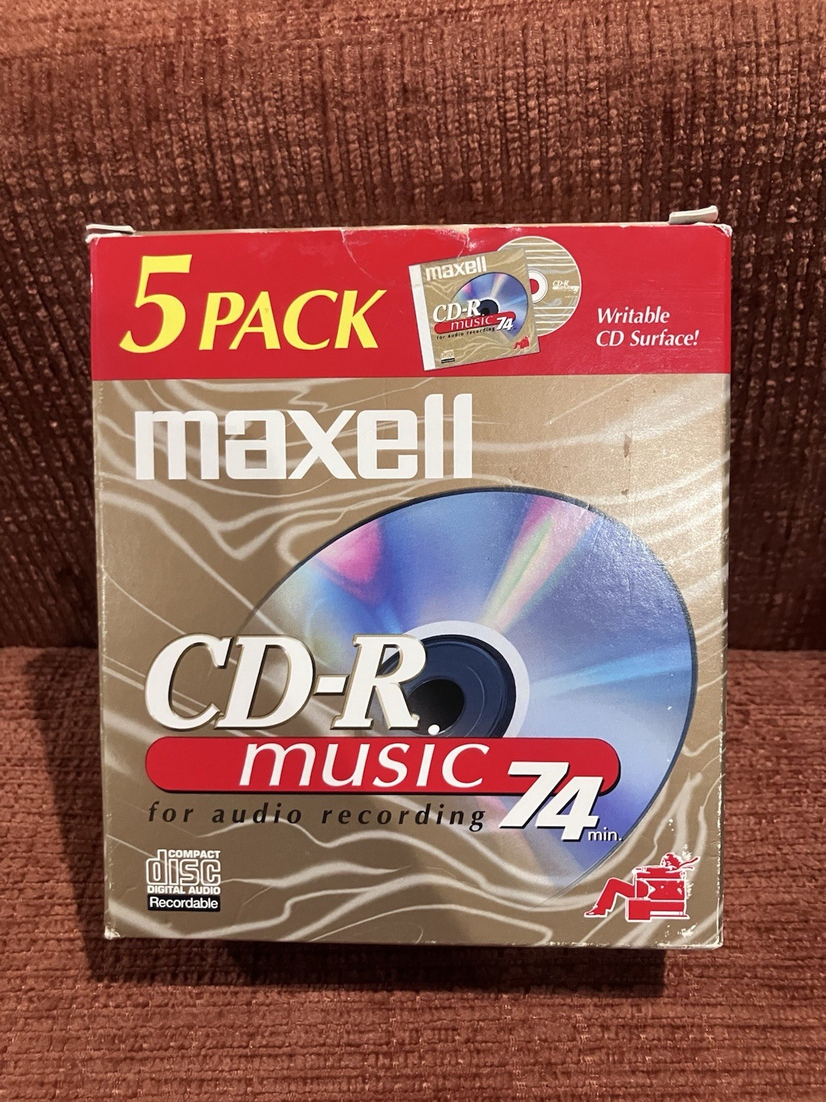Maxell CD-R Music 74 Min Audio Discs 5 Pack Jewel Cases OPEN BOX (ALL 5 SEALED)