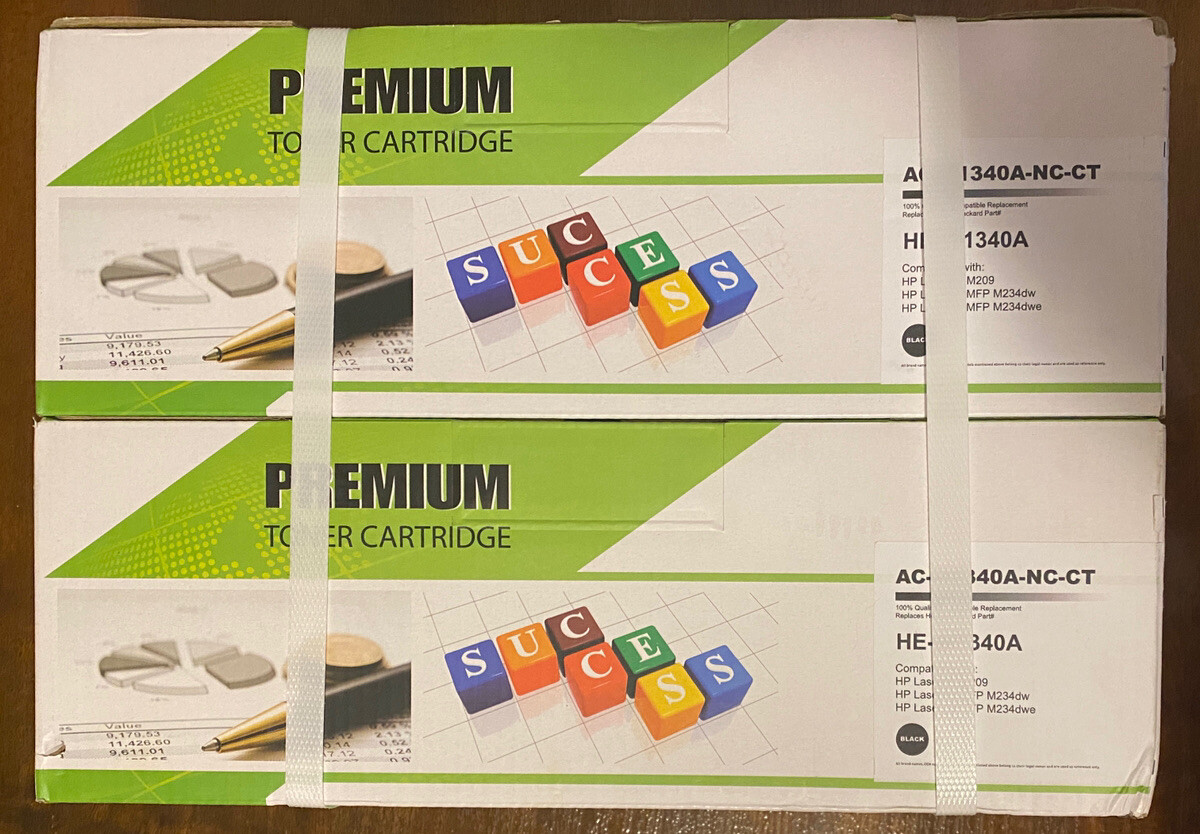 Lot Of 2 Premium Replacement LaserJet Toner Cartridges For HP - Black HE-W1340A