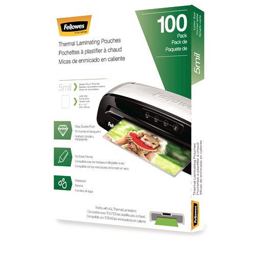 Fellowes-New-5743501 _ FELLOWES THERMAL LAMINATING POUCHES - LETTER  5