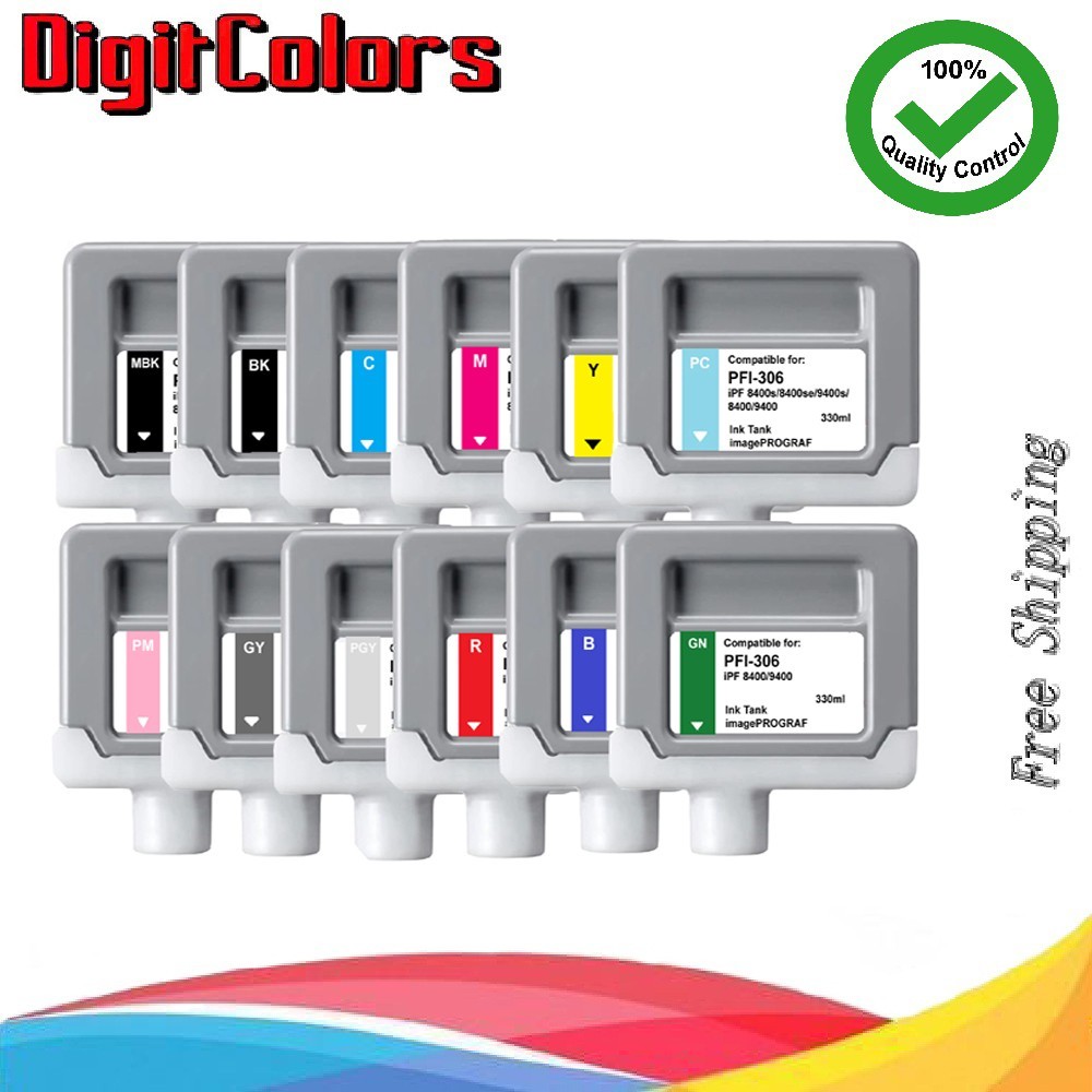 Full Set of 12 PFI-306  Ink Tank for Canon IPF 8400s 8400se 9400s 8400 9400