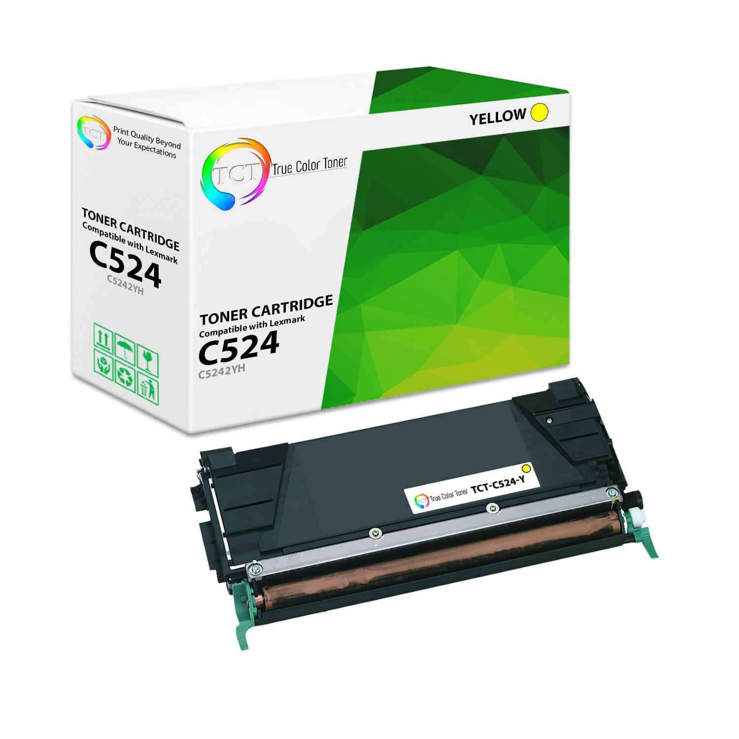 TCT C5242YH For Lexmark C520 C522 C524 C530 C532 HY Yellow Premium Compatible