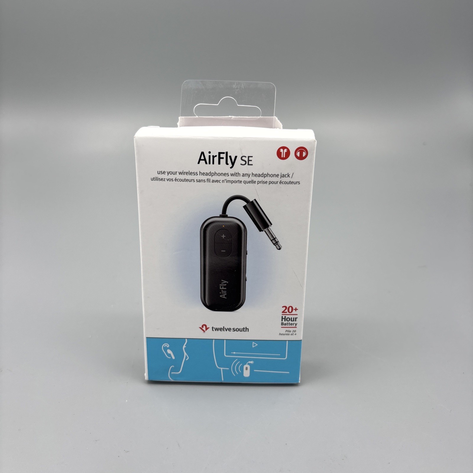 Twelve South AirFly SE, Bluetooth Wireless Audio Transmitter for AirPods - Black