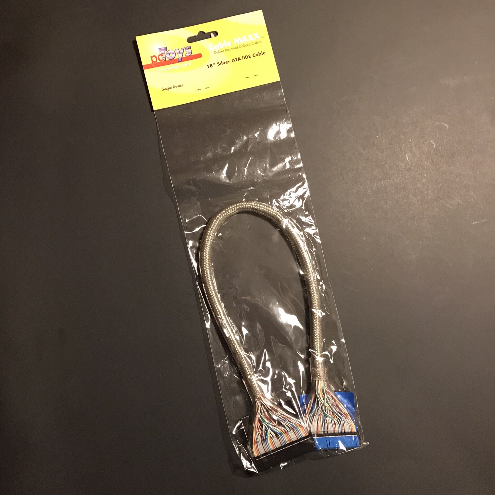 Sleeved ATA133 IDE Cable Silver Cablemaxx 18” 1 Device