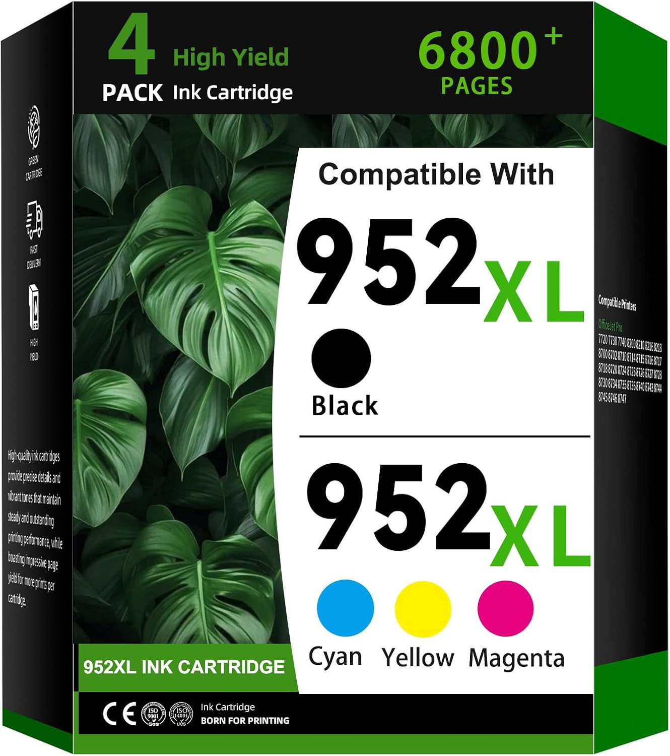 952XL Ink Cartridge 4-Pack Combo Pack Replacement for HP 952 | 952XL Ink Compati