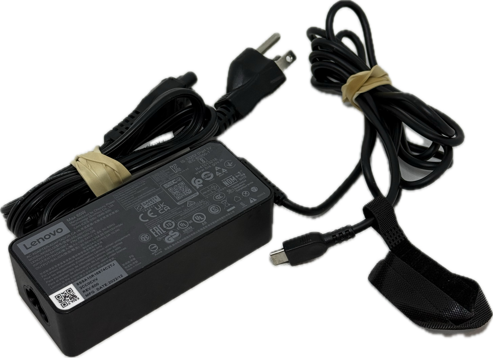 GENUINE LENOVO ADLX65YCC3D 65W AC ADAPTER USB TYPE C 20.0V 3.25A SA10R16874