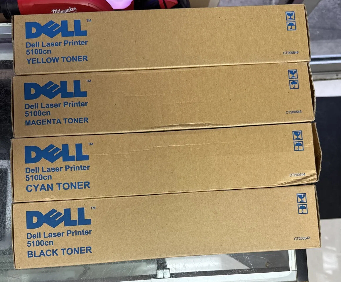 DELL 5100CN TONER FULL SET B C M Y GENUINE BRAND NEW SELAED