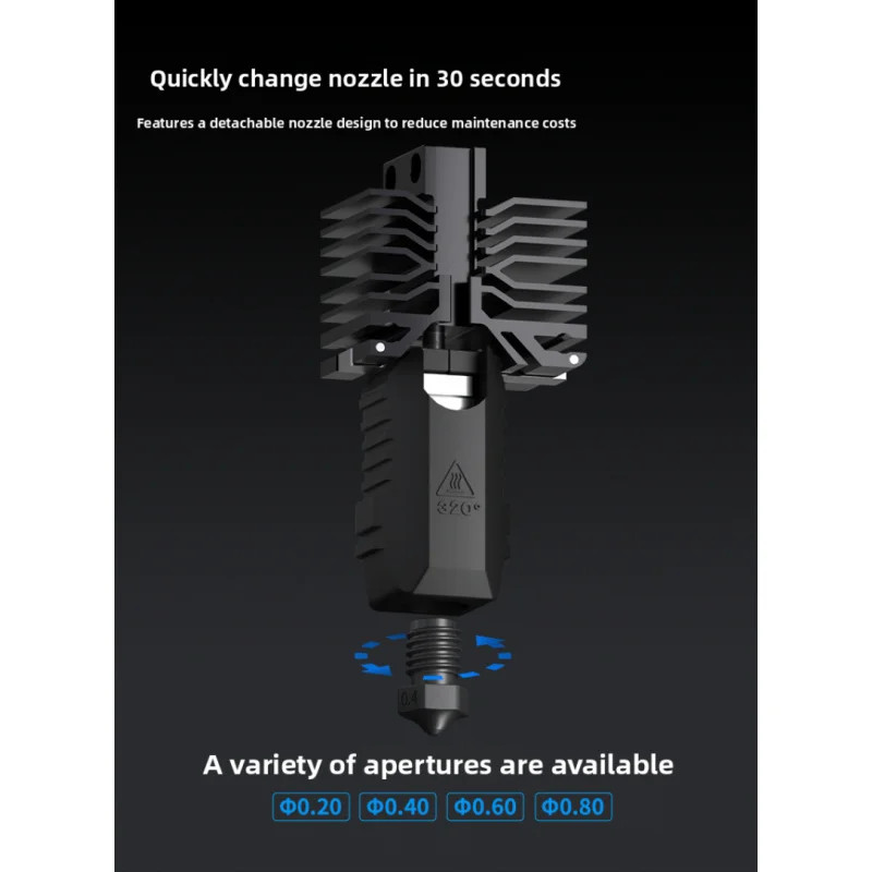 Phaetus QIDI hot end Plus4 nozzle detachable