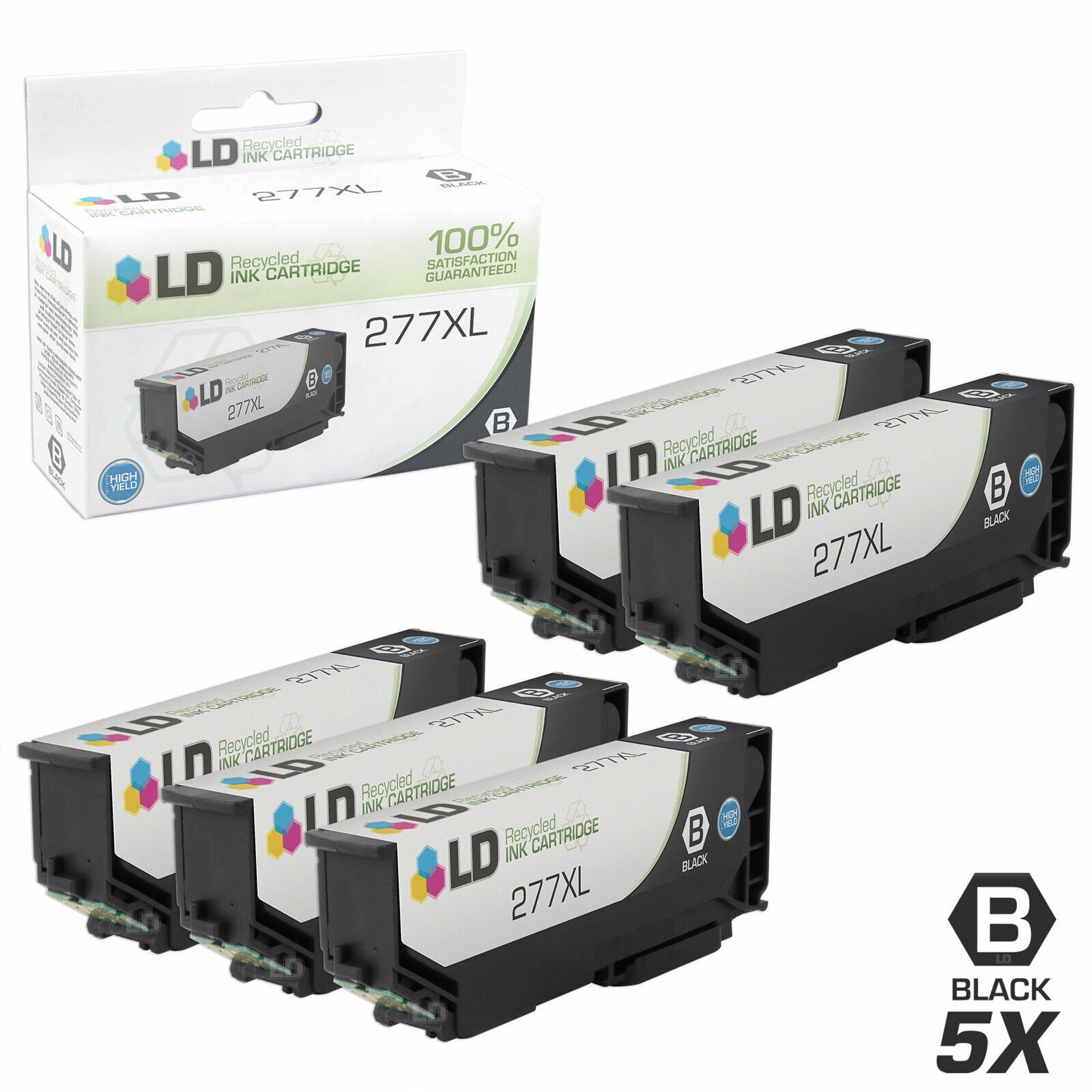 LD 5pk Black Replacement Ink Cartridge for Epson 277 XL 277XL T277XL120 XP-850