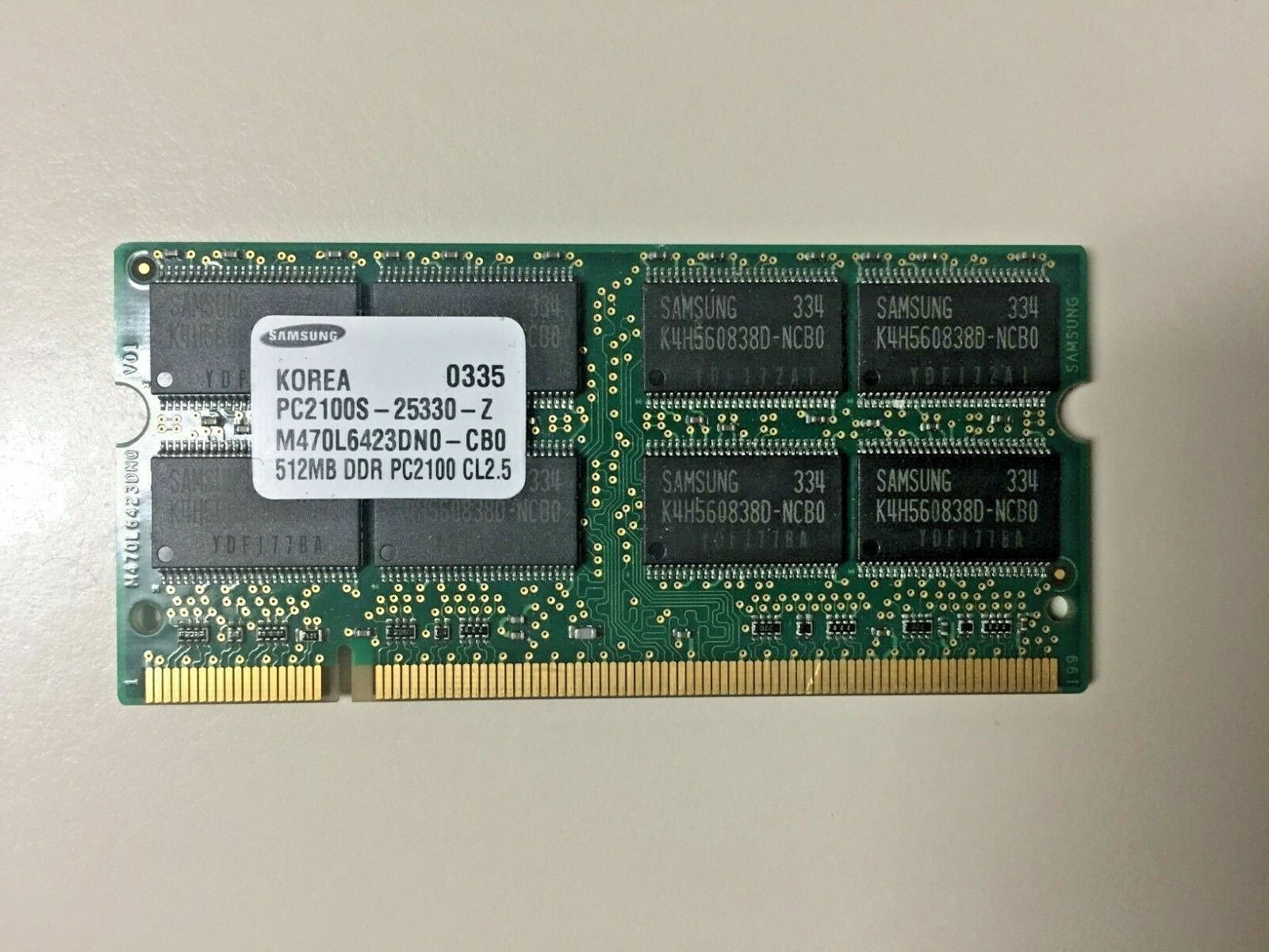 SAMSUNG 512MB DDR-266 (PC-2100) M470L6423DN0-CB0 Laptop Memory
