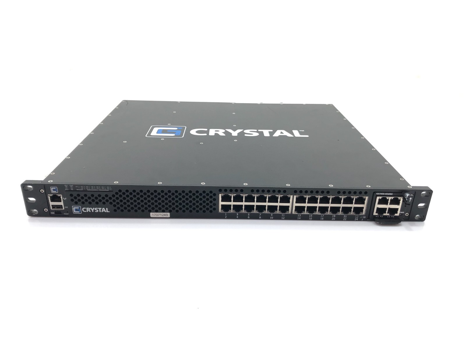 Crystal Group RCS7450-24 24-Port 1U Rugged Network Switch w 1X40GQ & (3) 4X10GC