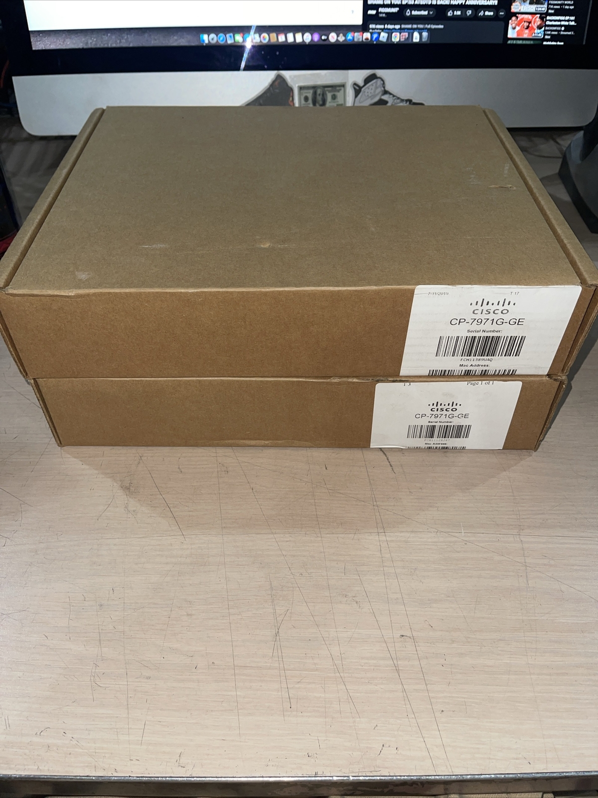 Lot of 2 Cisco CP-7971G-GE 8 Button (Line) VoIP Color LCD Gigabit Phone