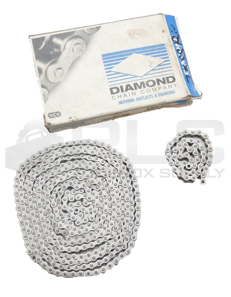 NEW DIAMOND XAP-1189-D-010 ROLLER CHAIN 25SS RIV 2 PIECES 8' & 1' TOTAL OF 9'