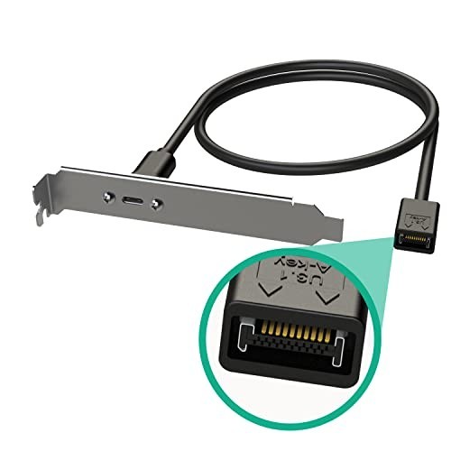 USB-C Panel Mount Cable Type-E to Internal Motherboard Header 100cm 20Gbps