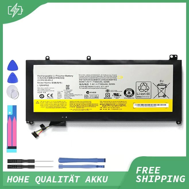 52Wh L12L4P62 L12M4P62 Laptop Battery for Lenovo IdeaPad U330 Touch U430P
