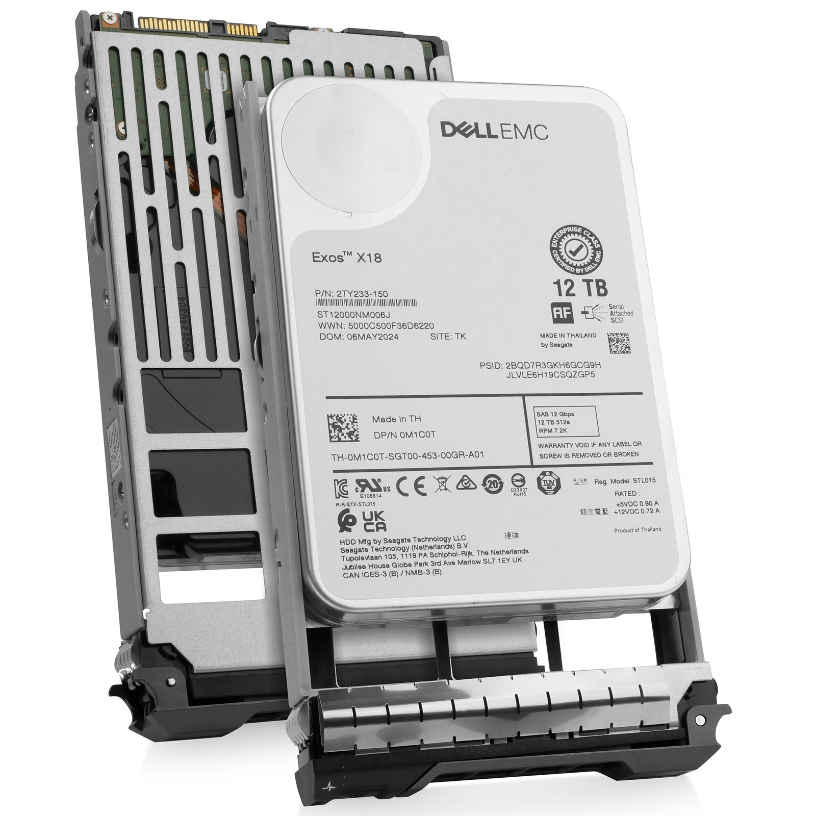Dell 12TB 7.2K RPM SAS 12Gb/s 512e 3.5" Enterprise PowerEdge HDD 85KG0 G13