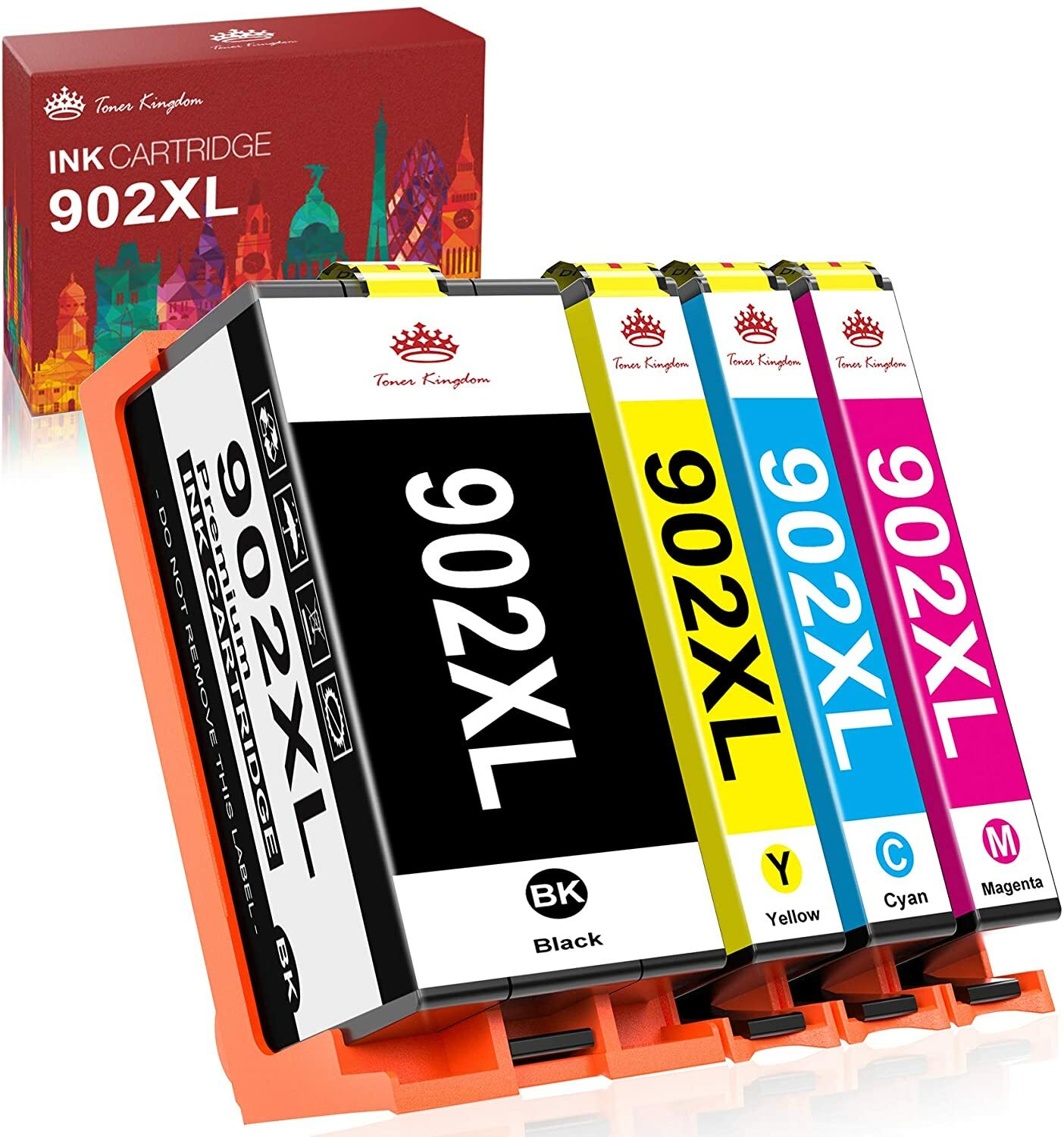 4x 902 XL High Yield Ink Cartridge for HP Officejet Pro 6960 6968 6970 6975 6978