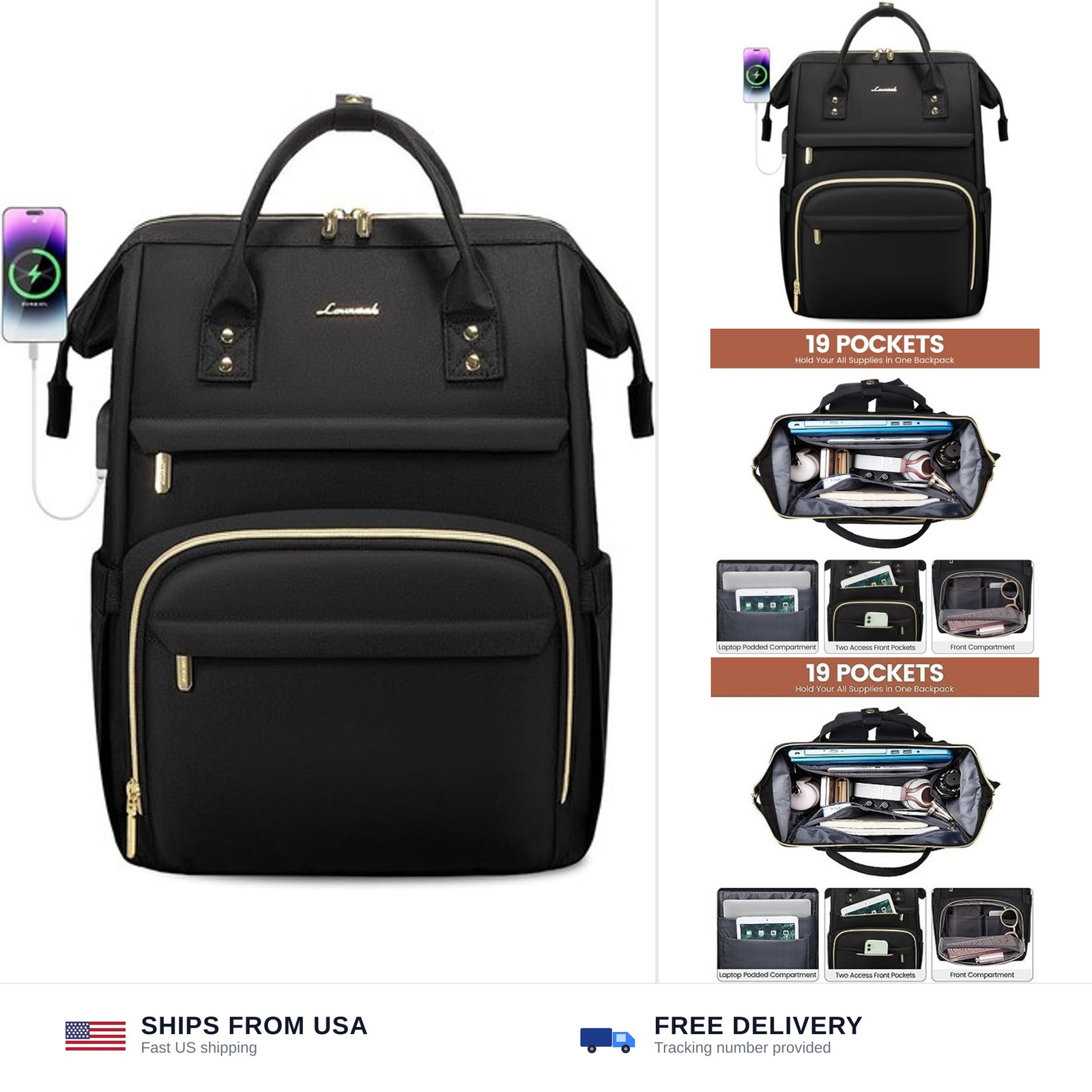 LOVEVOOK Laptop Backpack,15.6 Inch Professional Womens Purse Computer Bag Nur...
