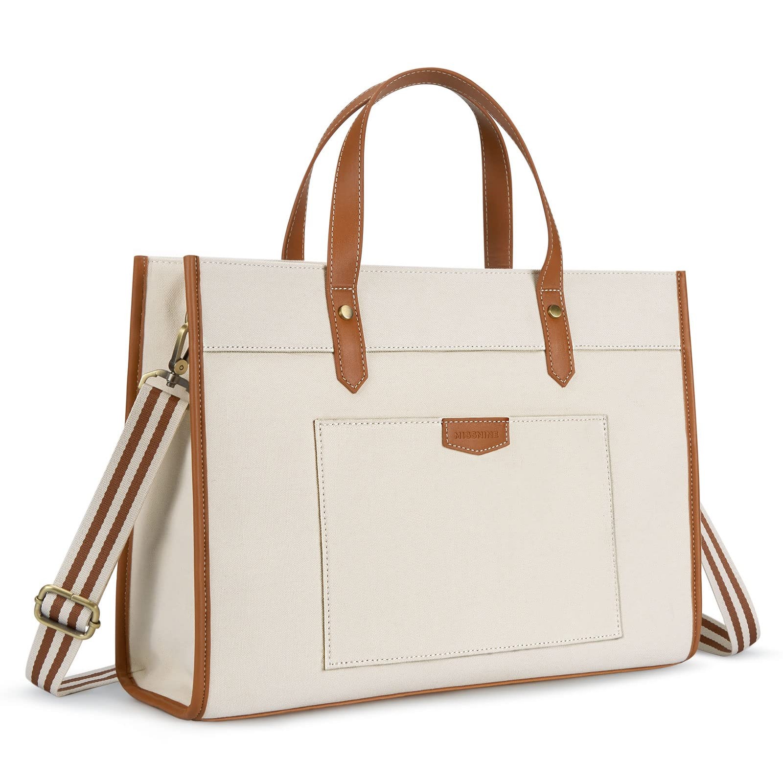 Missnine Laptop Tote Bag Canvas Laptop Bag 15.6 inch Work Shoulder Bags Casua...
