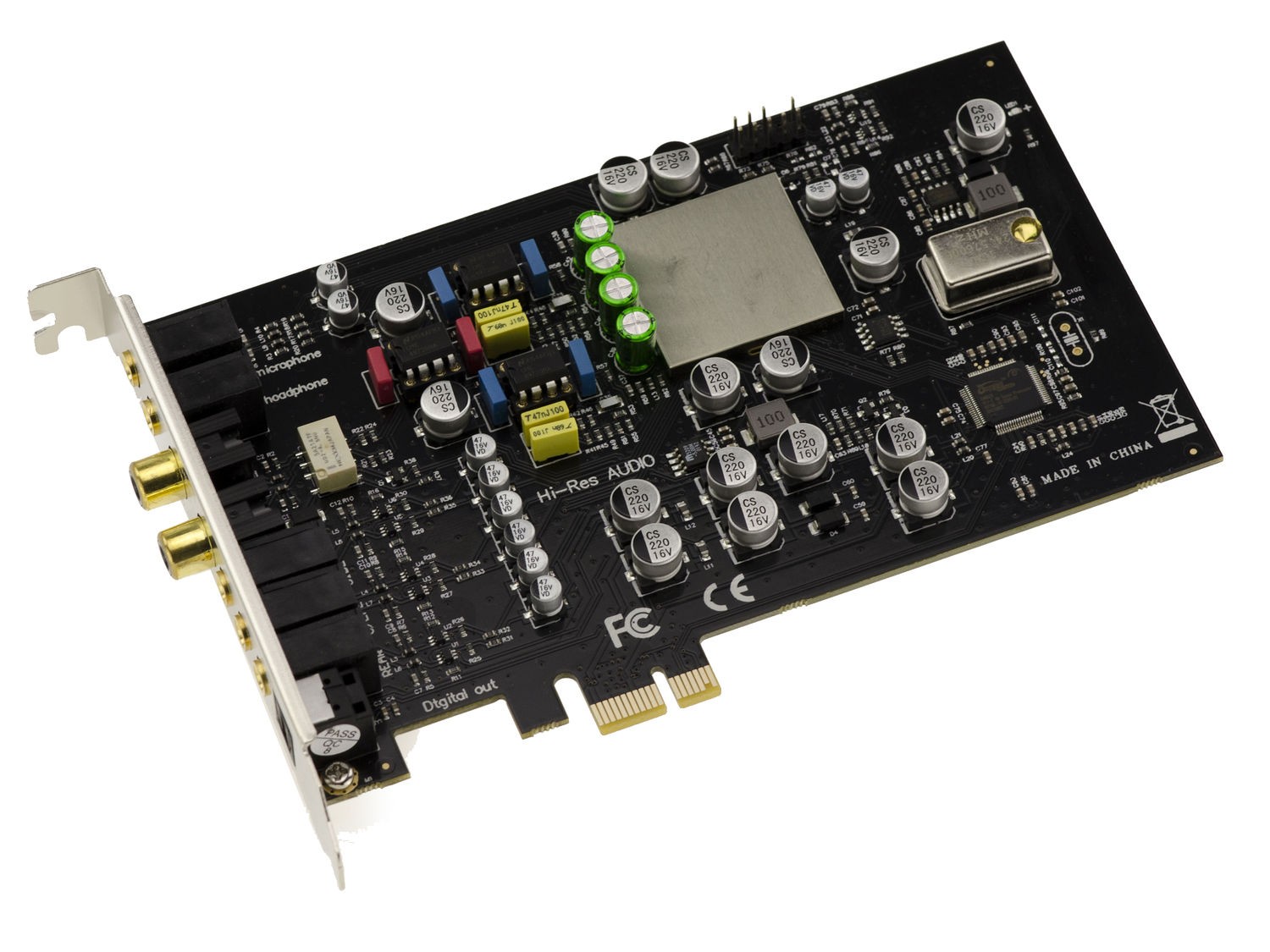 Pcie Card Amplifier Sound HIFI HD 7.1 192kHz 24bits 122db with TCXO 0.1ppm
