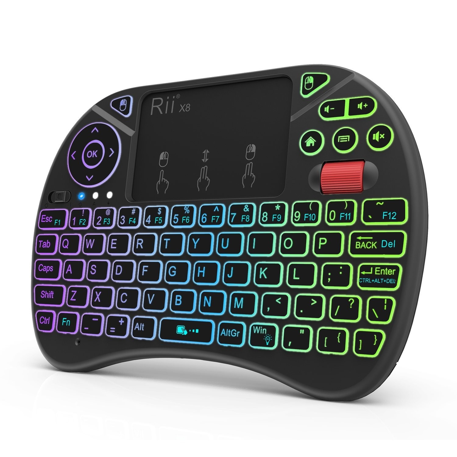 Rii X8 Mini Keyboard,2.4G Wireless,With Touchpad Mouse for Android TV Box | RGB