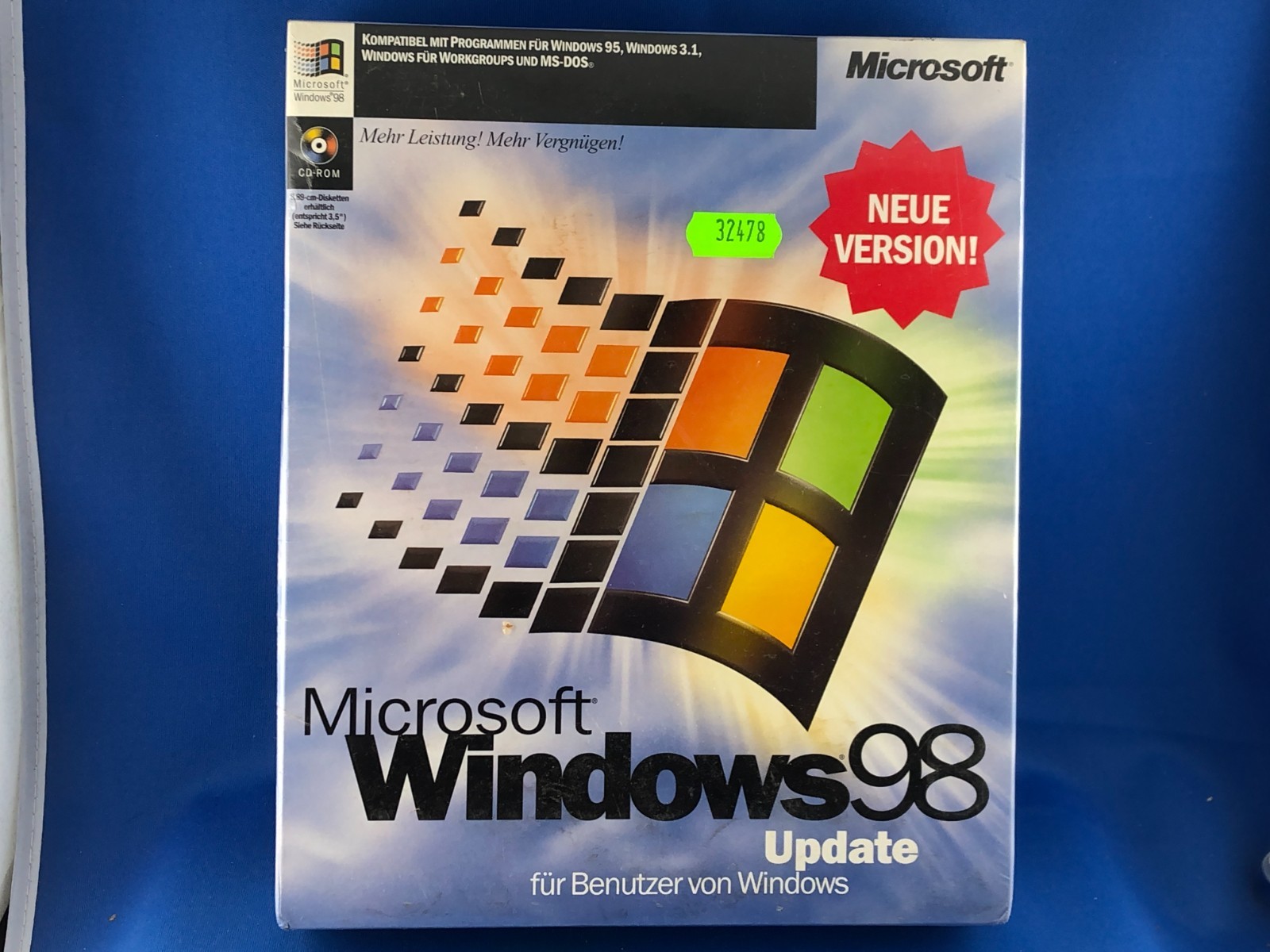 Microsoft Windows 98 Update PC Big Box Factory Sealed German Edition New OS 1998