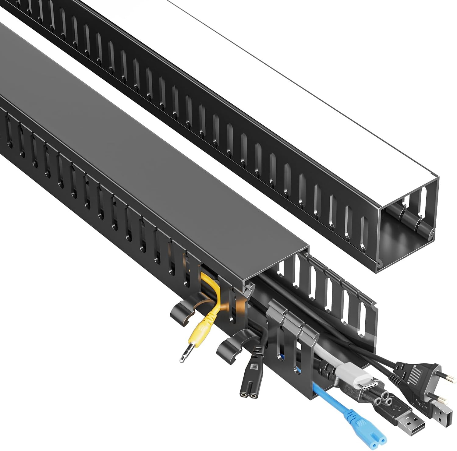 2 Pack Cable Management, 31In X-Large PVC under Desk Cable Management