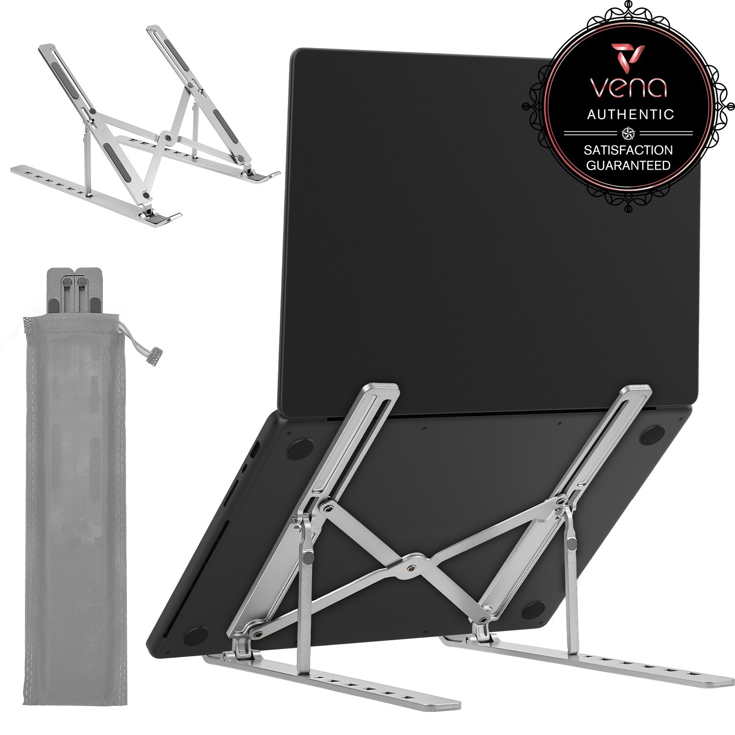 Vena Portable Laptop Stand for Desk, Foldable Laptop Stand Compact Travel