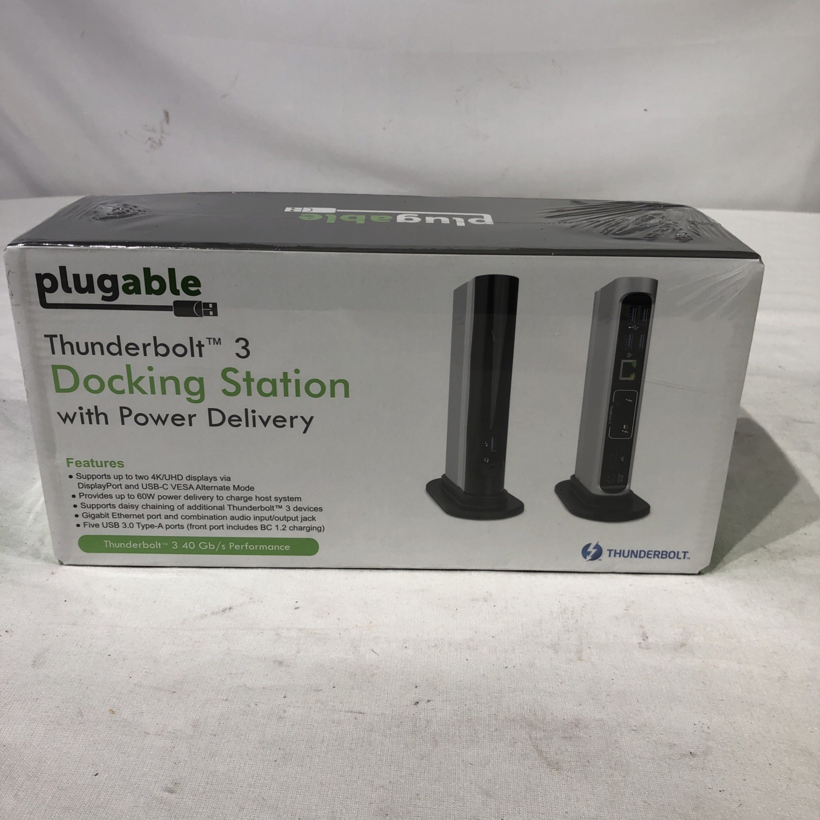 Plugable Thunderbolt 3 Docking Station With 60w Host Charging Gray - TBT3-UDV