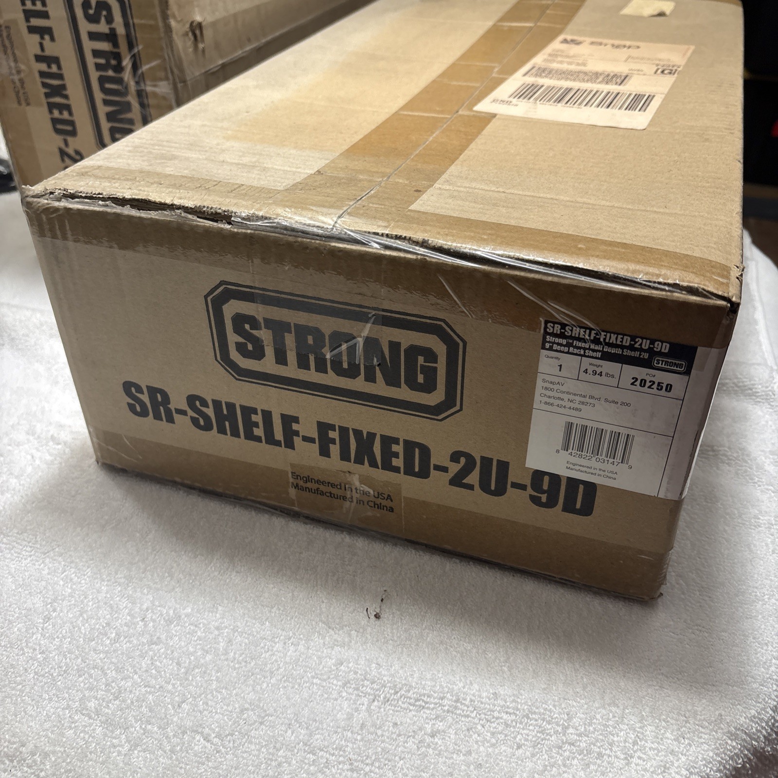 Strong SR-SHELF-FIXED-2U-9D Fixed Rack Shelf, Standard Depth, 2U, Steel, Black