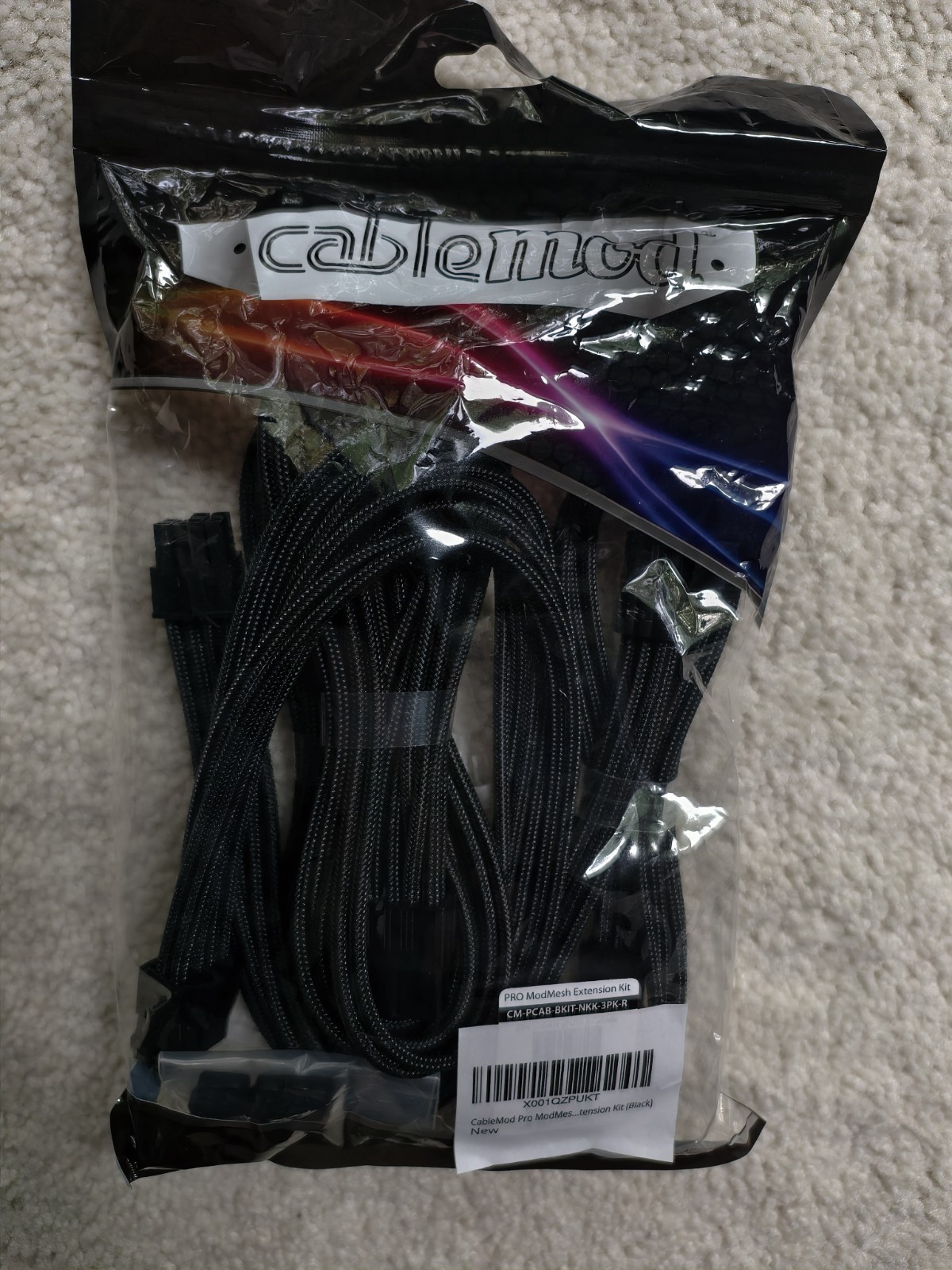 NEW CableMod Pro ModMesh Sleeved Cable Extension Kit (BLACK)