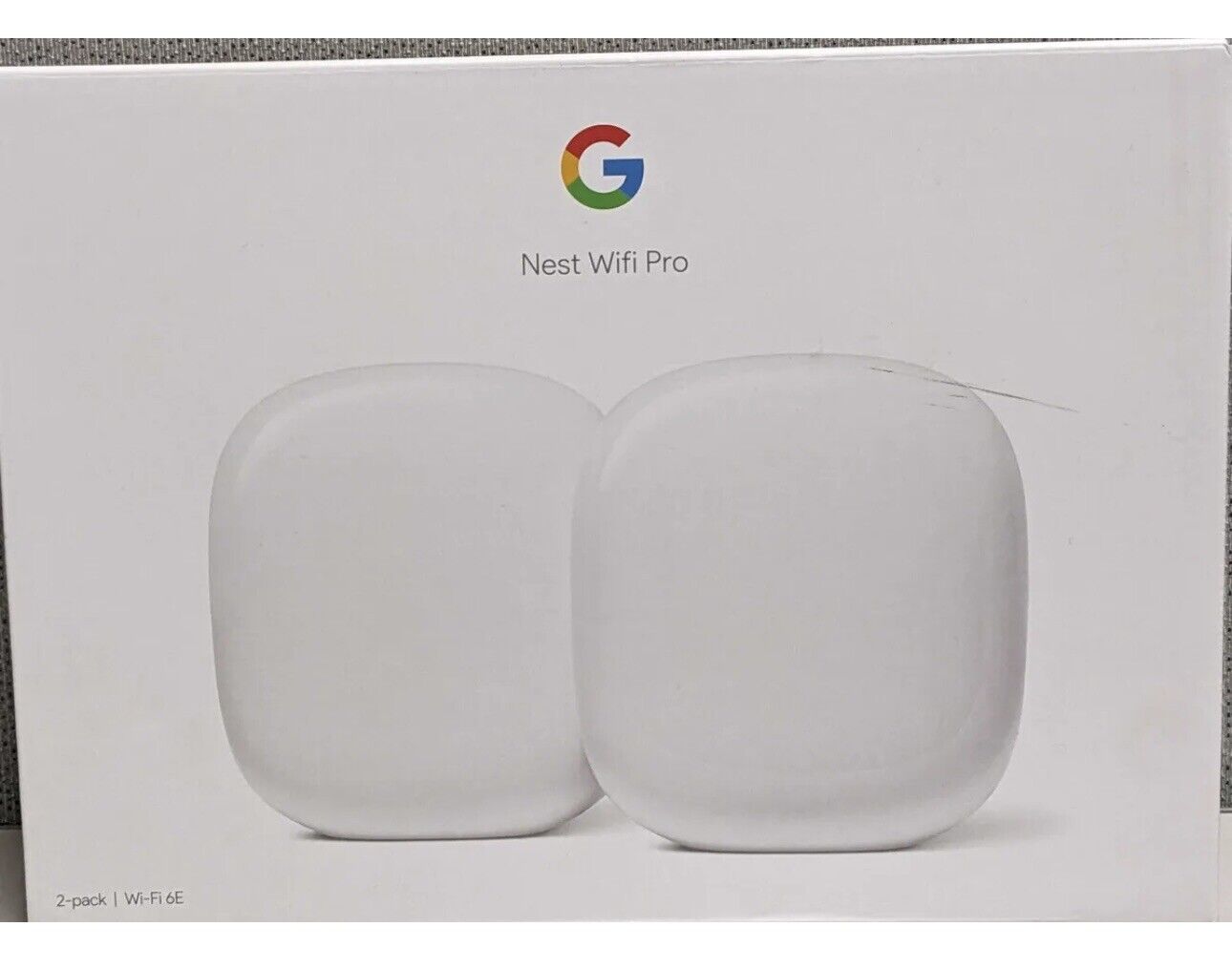 Google Nest Wifi Pro Wi-Fi 6E Router Mesh System - Snow (2-Pack) New