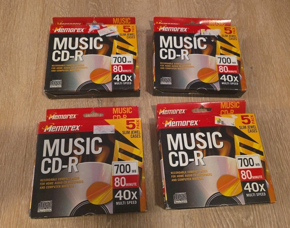 Lot Of 4 Memorex Music CD-R 700MB 80 Minute 5 Pack New Sealed Vintage Media
