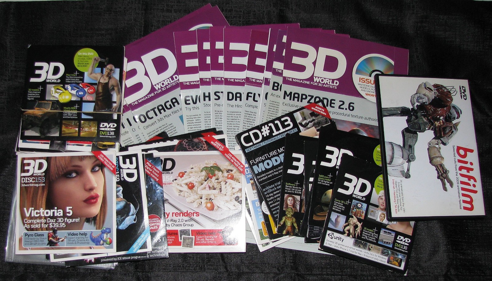 Lot of 64 PCS 3D World Discs Collection Professional Animation Software MadeinEU