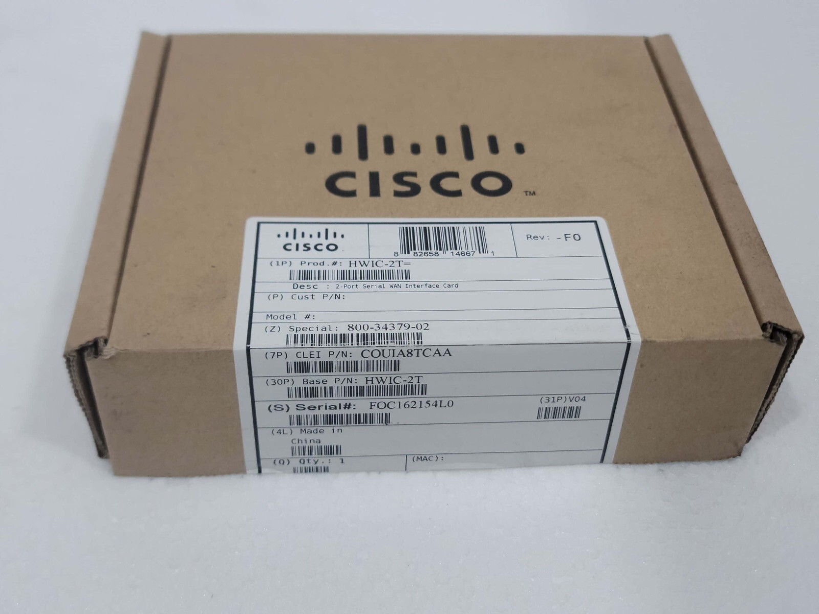 CISCO HWIC-2T 2-Port HIGH-SPEED ASYNCHRONOUS SERIAL WAN INTERFACE CARD 