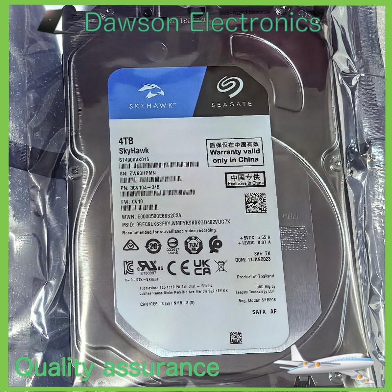 Seagate SkyHawk ST4000VX016 256MB 4TB Cache 3.5" SATA Internal Hard Drive 6Gb/s