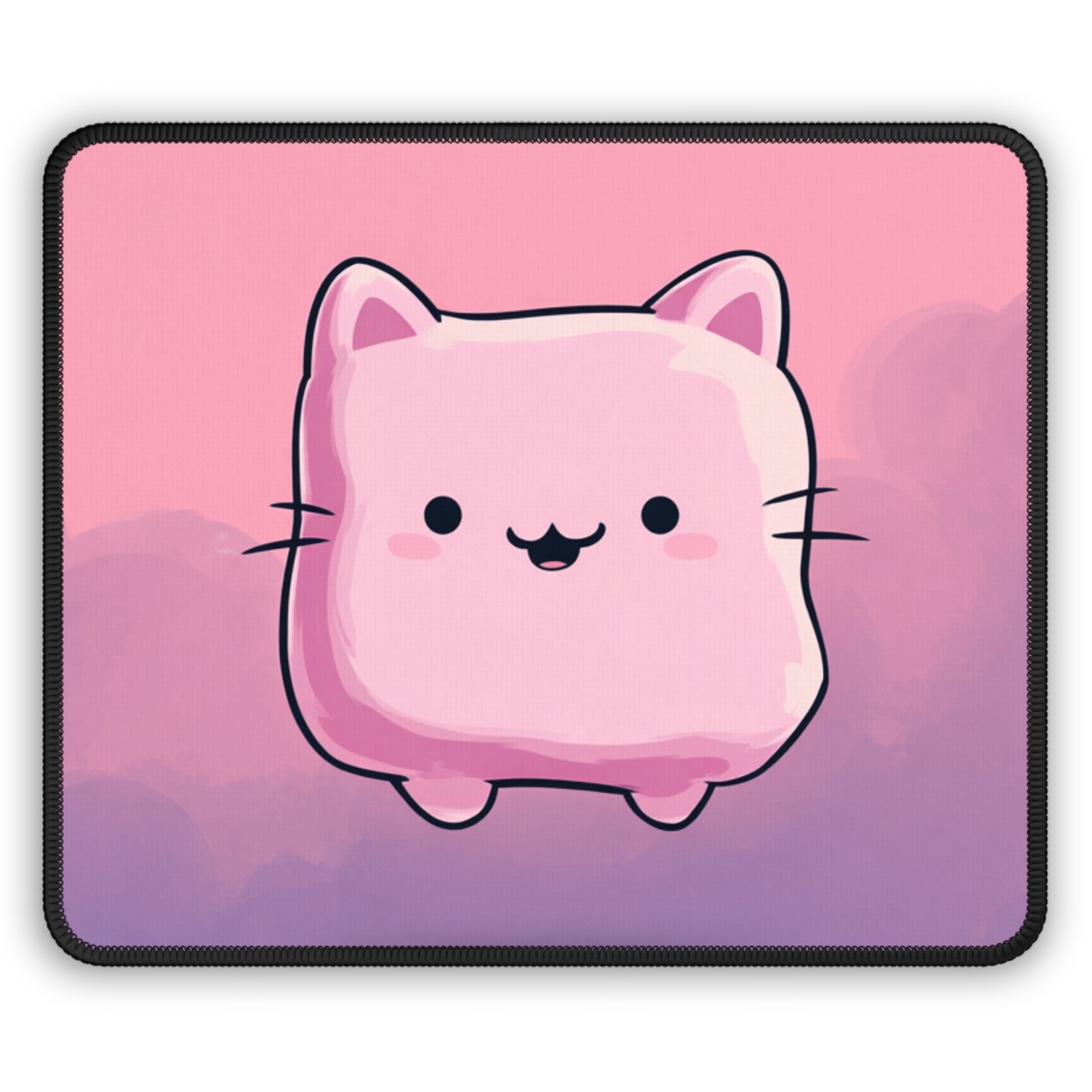 Kawaii Pink Cat Cube Gaming Mouse Pad | Cute Cartoon Kitty