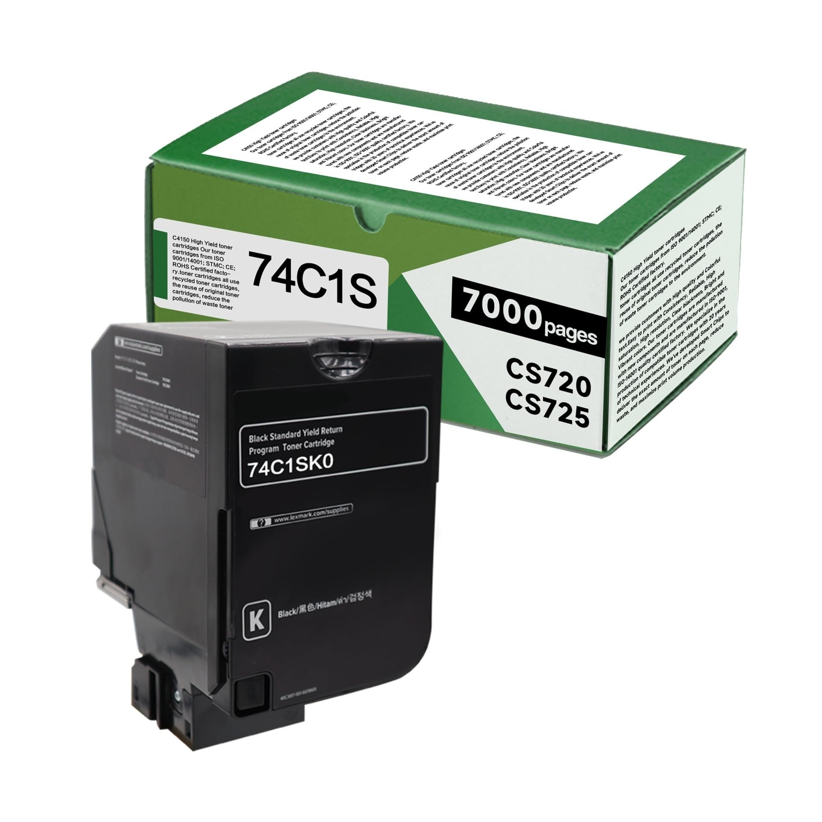 74C1SK0 Black Compatible 7000 Pages Toner Cartridge High Yield Replacement fo...