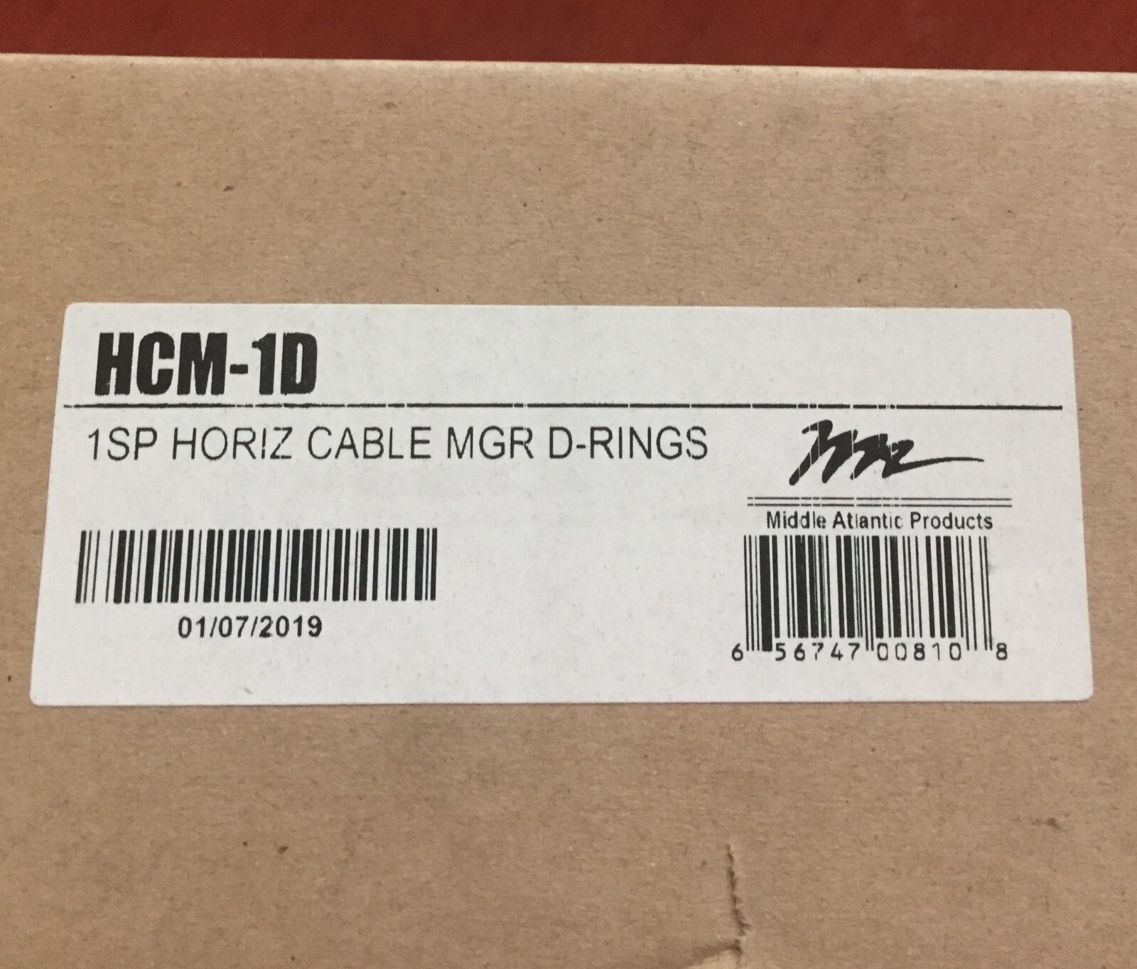 MIDDLE ATLANDIC HCM - 1D 1 SP HORIZ CABLE MGR D-RINGS
