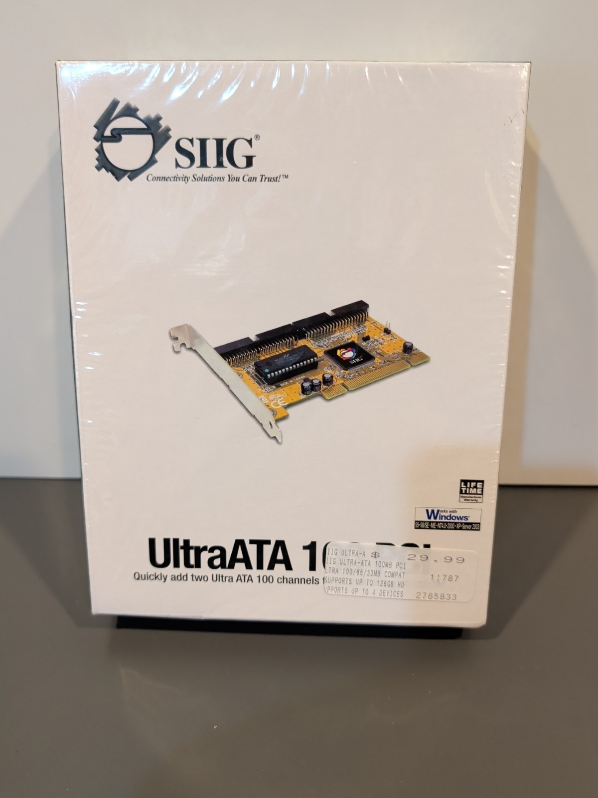 SIIG UltraATA 100 PCI Adapter Card - New Open Box Torn Vintage Windows XP