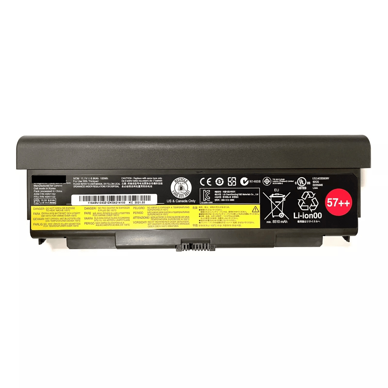 New Genuine 57++ 45N1152 Battery for Lenovo ThinkPad L440 L540 T440p T540p W540