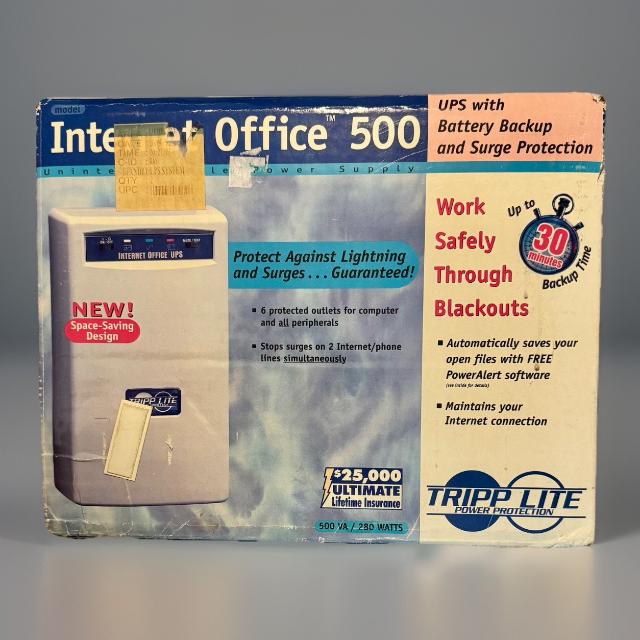 BRAND NEW SEALED INTERNET OFFICE 500 TRIPPE-LITE POWER BACKUP PROTECTION 2 LINE