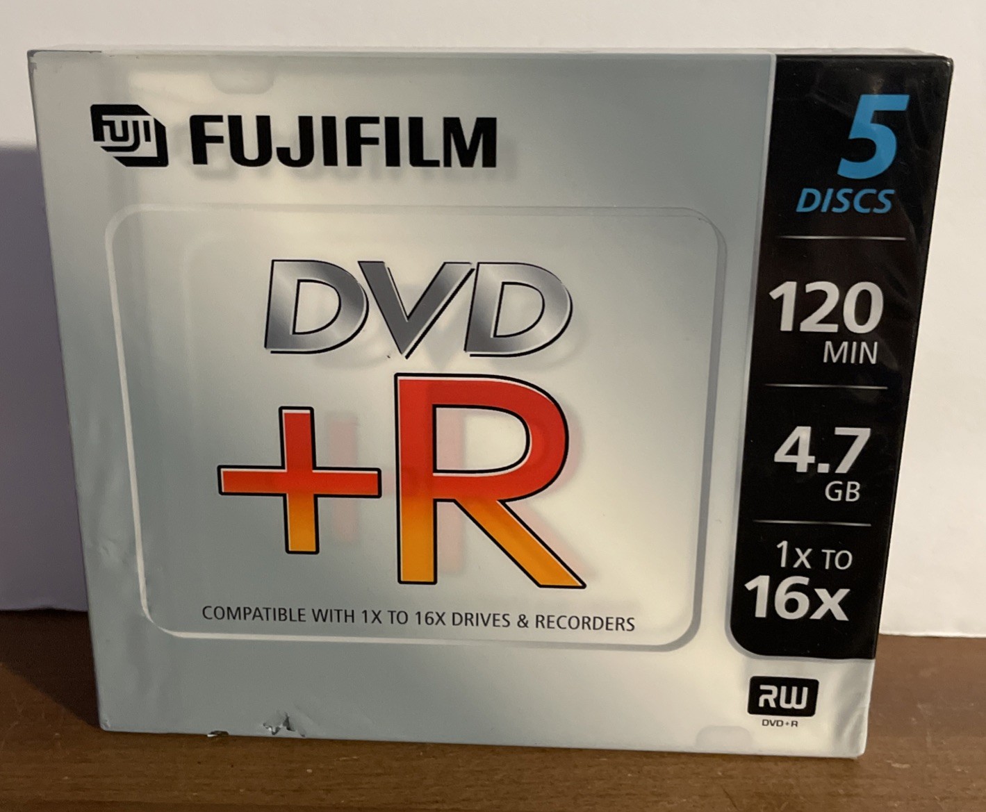 5 Disc Pack Fujifilm DVD+R RW Camcorder 4.7 GB / 120 Min 16X/ For Videos