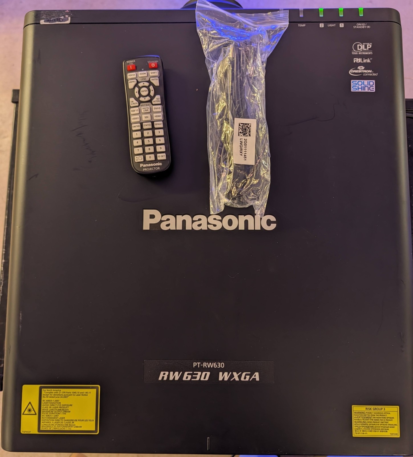 Panasonic PT-RW630B Laser Projector 6500 Lm WXGA 4783 Hrs MPN PT-RW630BU