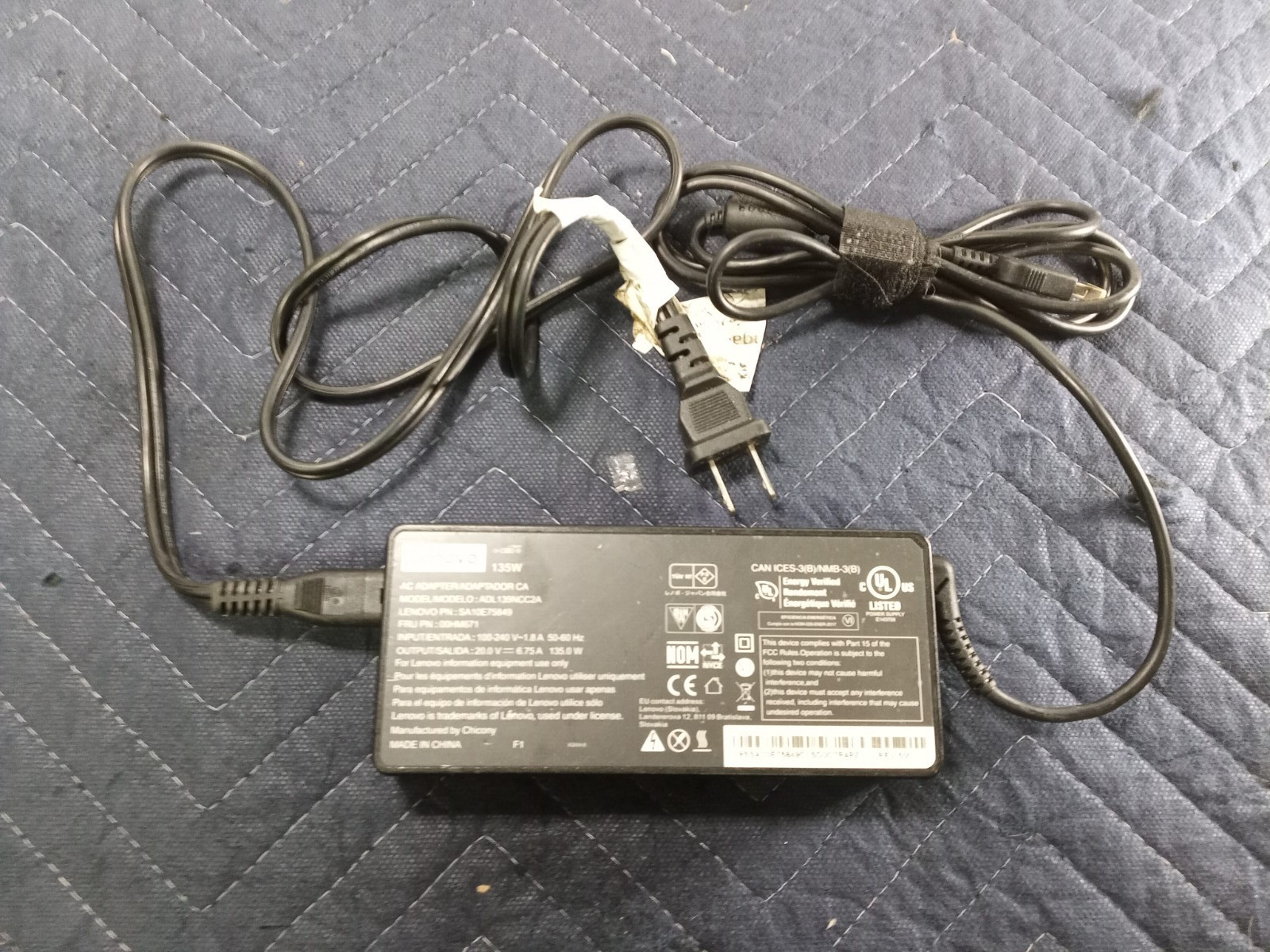 Genuine Lenovo 135W AC Adapter Charger 20V 6.75A ADL135NCC3A Yellow Square Tip