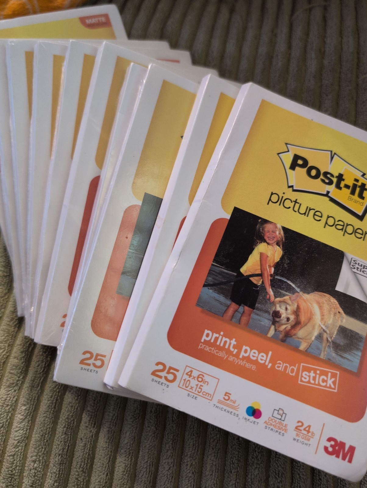 10 Pack Post-it Picture Paper 4x6 Inches Matte Finish Stickers 250 Sheets Total
