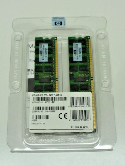 NEW Sealed HP 497767-B21 8GB (2x4GB) PC2-6400 Server Memory Kit 499277-061