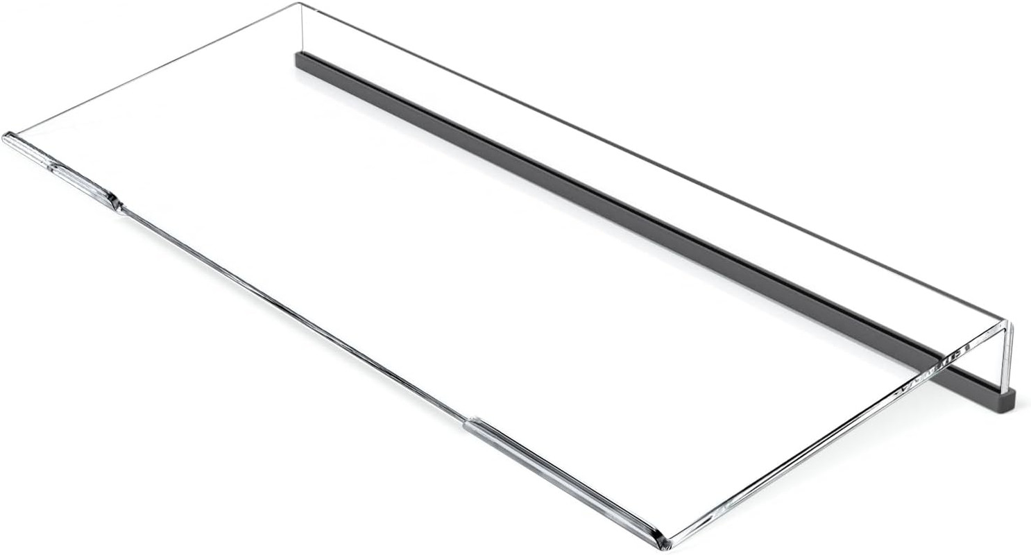 Ergonomic Computer Keyboard Stand - Clear Acrylic Keyboard Riser Tilted