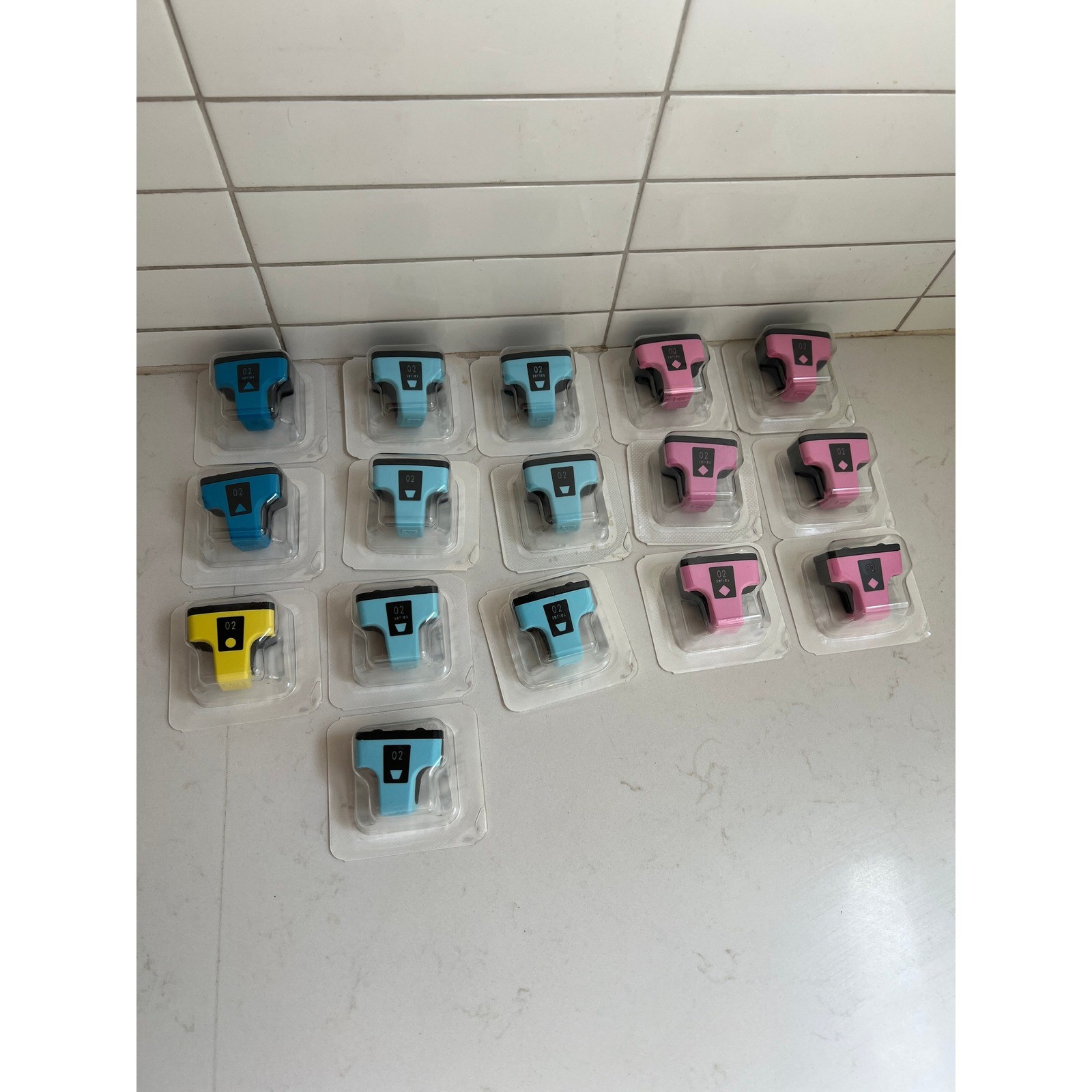 16 Pack HP 02 Ink Cartridges Cyan Magenta Yellow CB283W CB284W C8774W C8775W